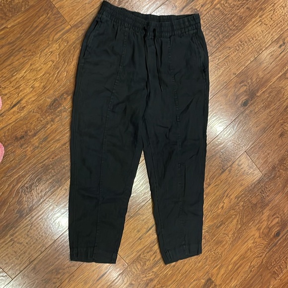 Athleta Retreat 100% Linen Ankle Black Pant Size Medium Style #851027 - Picture 5 of 12
